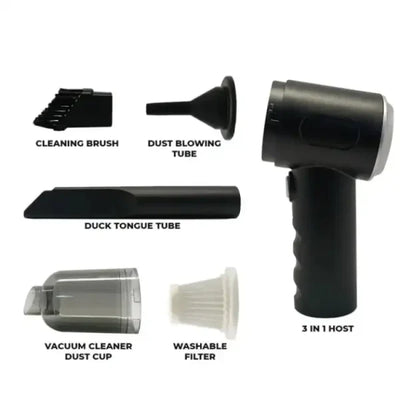 3 In 1 Portable Vacuum Cleaner- Durable Wireless Vacuum -duster Blower Air Pump- High Power Strong Suction Vacuum Cleaner For Home, Laptop, Vehicle Interior Cleaner
