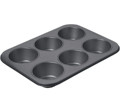 6-cup Muffin Pan – Non-stick Carbon Steel Cupcake Baking Tray