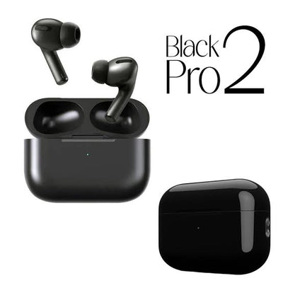 Black Pro 2 Tws Wireless Earbuds – Bluetooth 5.1, Touch Control, Noise Cancelling, With Charging Case