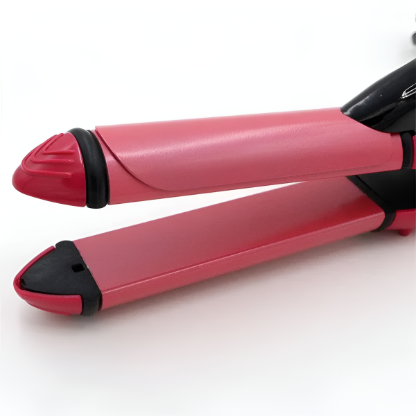Nova 2-in-1 Hair Straightener & Curler – Model Nh-2009, Quick Heat-up Ceramic Plates For Smooth Straightening