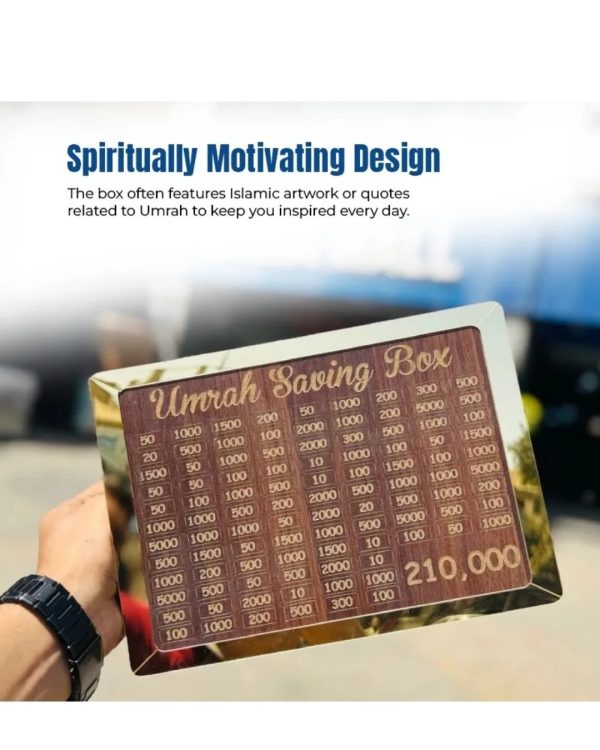 Umrah Saving Box – Box For Umrah Saving, Wooden Money Box For Umrah – 210,000