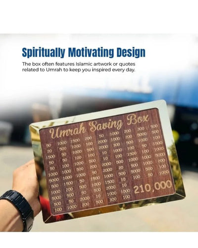 Umrah Saving Box – Box For Umrah Saving, Wooden Money Box For Umrah – 210,000