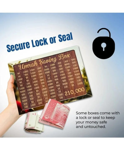 Umrah Saving Box – Box For Umrah Saving, Wooden Money Box For Umrah – 210,000