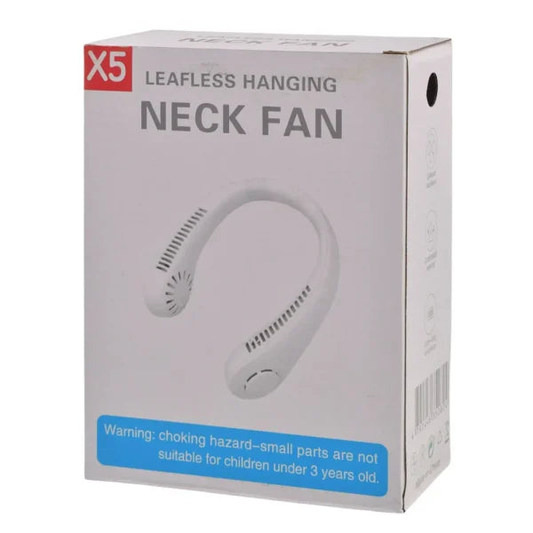 X5 Leafless Hanging Neck Fan With Adjustable Neck Band – Portable Rechargeable Neck Fan