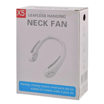 X5 Leafless Hanging Neck Fan With Adjustable Neck Band – Portable Rechargeable Neck Fan