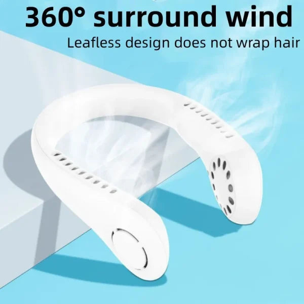 X5 Leafless Hanging Neck Fan With Adjustable Neck Band – Portable Rechargeable Neck Fan
