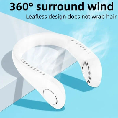 X5 Leafless Hanging Neck Fan With Adjustable Neck Band – Portable Rechargeable Neck Fan