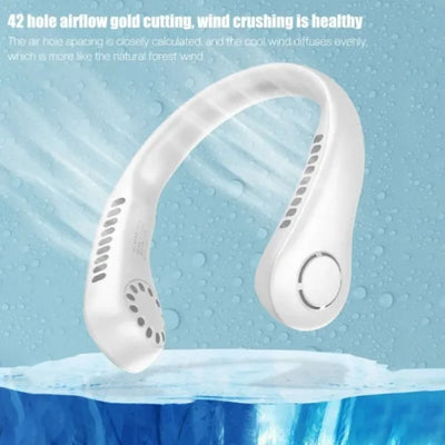 X5 Leafless Hanging Neck Fan With Adjustable Neck Band – Portable Rechargeable Neck Fan