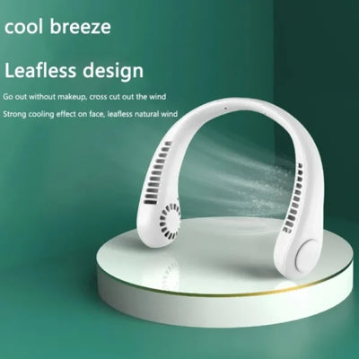 X5 Leafless Hanging Neck Fan With Adjustable Neck Band – Portable Rechargeable Neck Fan